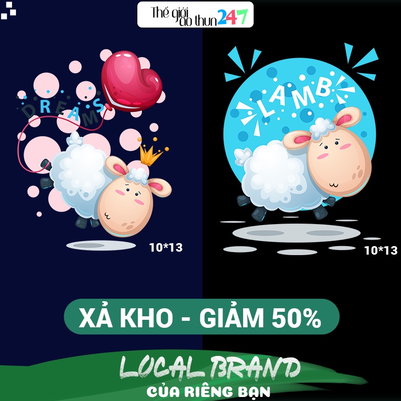 [Xả kho] Hình ủi cừu dễ thương cho bé