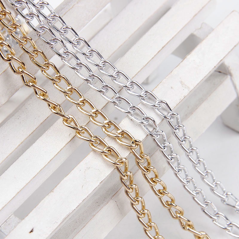Dây xích kim loại kích thước nhỏ 2-3mm cuộn 1-5m, kho phụ liệu may
