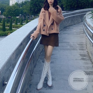 Giày Bốt Da Pu Thời Trang Cá Tính Dành Cho Nữ