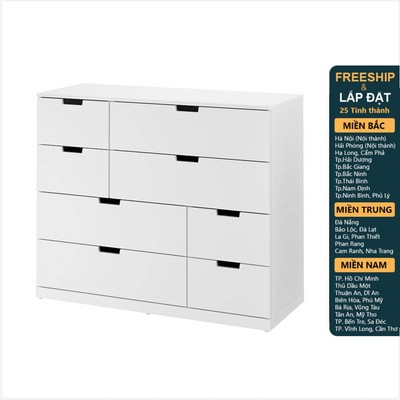 BANALDO, Tủ đựng đồ dùng 4 tầng 8 ngăn kéo DRA_079, 120x47x98cm, tủ gỗ Scandi Home