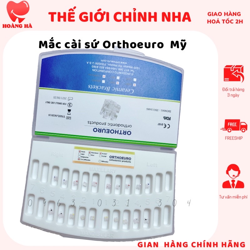 Mắc cài sứ Orthoeu Mỹ hàng chính hãng