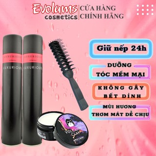 Gôm xịt tóc nam tạo kiểu giữ nếp LUXURIOUS kèm sáp vuốt tóc nam