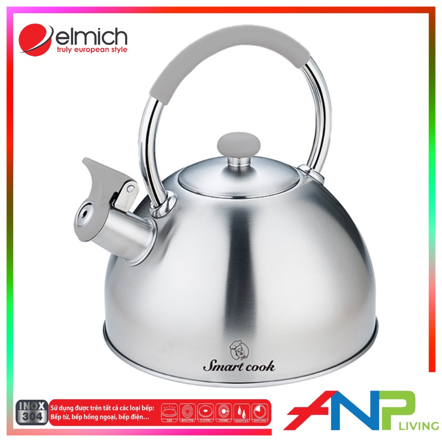 Ấm Đun Nước Siêu Tốc Bằng inox 304 Elmich Smartcook SM-3328  - Hàng Chính Hãng