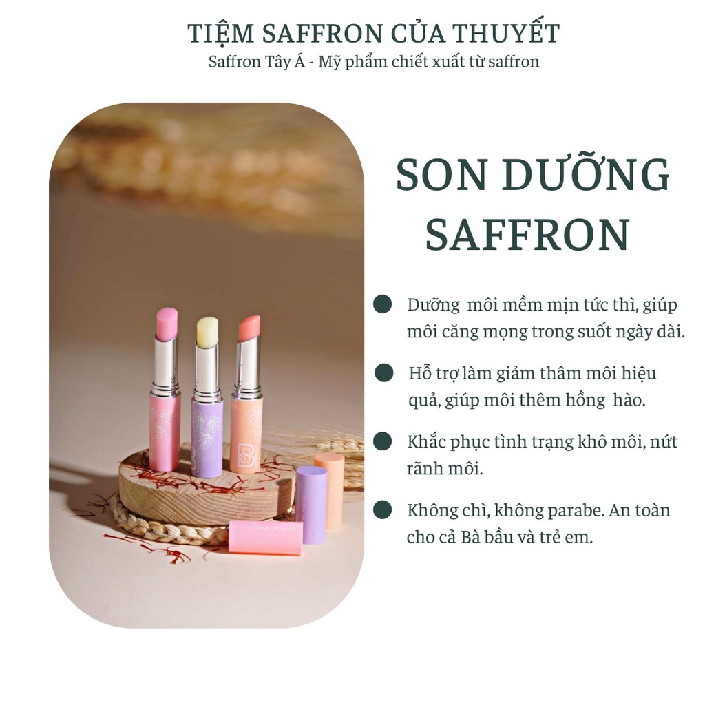 Son dưỡng môi Saffron - DÀNH ĐƯỢC CHO CẢ BÀ BẦU VÀ TRẺ EM - Tiệm Saffron của Thuyết