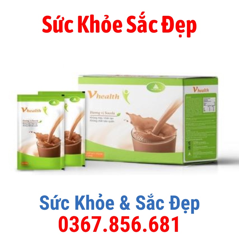 Vhealth vinalink Vị socola - Bữa ăn dinh dưỡng tăng cân, giảm cân an toàn hiệu quả