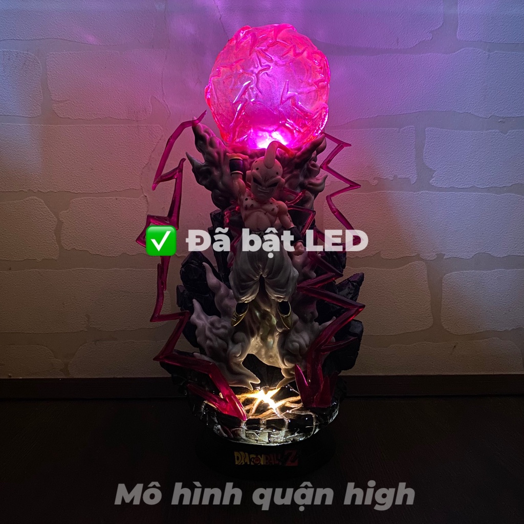 Mô hình Majin Buu  dùng chiêu quả cầu hủy diệt - Ma bư có đèn LED cực đẹp - mô hình Kid buu cao 24CM