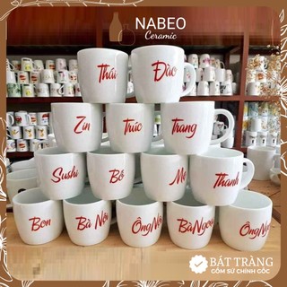 Cốc sứ in tên theo yêu cầu, cốc tên logo, ly sứ đẹp bát tràng