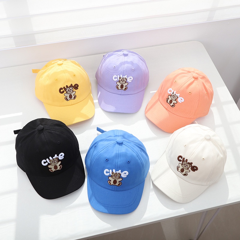 Mũ Lưỡi Trai Hình Chú Gấu Hoạt Hình Đáng Yêu Thời Trang Xuân Thu Cho Trẻ Em 1-3 Tuổi