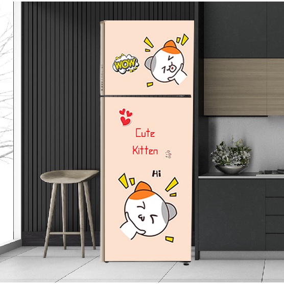 Decal dán tủ lạnh mẫu Kitten