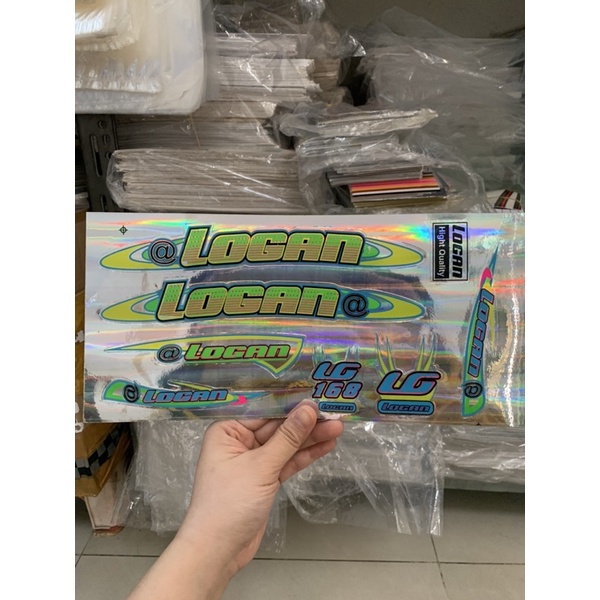 Bộ tem xe đạp Logan chữ xanh dạ Quang hàng nhập Thái Lan chất lượng cao dành trang trí riêng cho dòng xe này