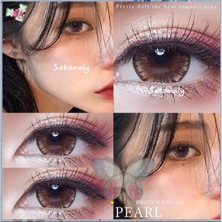 Lens nâu họa tiết viền đen giãn tròng to 14.5mm