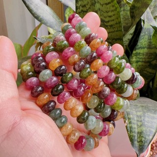 Vòng tay đá Tourmaline đa sắc, Vòng thiên nhiên, Đá năng lượng