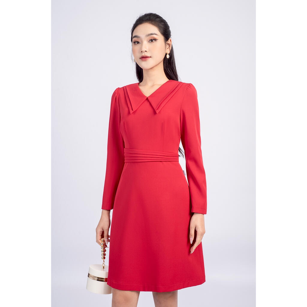 Đầm dáng A, tay dài kèm đai liền MMOutfit DA0922539