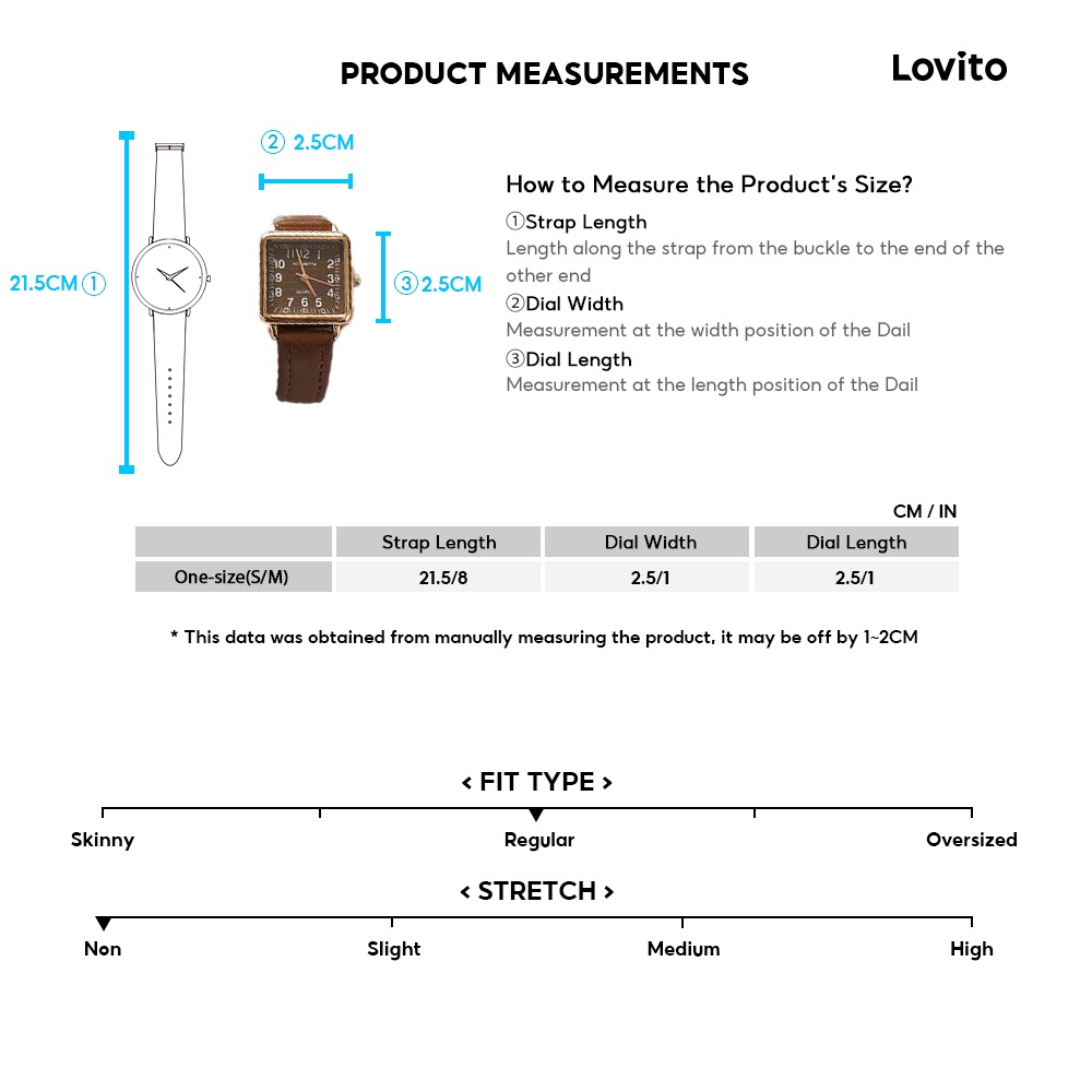 Lovito Đồng hồ nữ thạch anh trọng lượng nhẹ LSP01016 (Màu nâu) Mặt số hình vuông đơn giản Mặt số bằng da PU mịn
