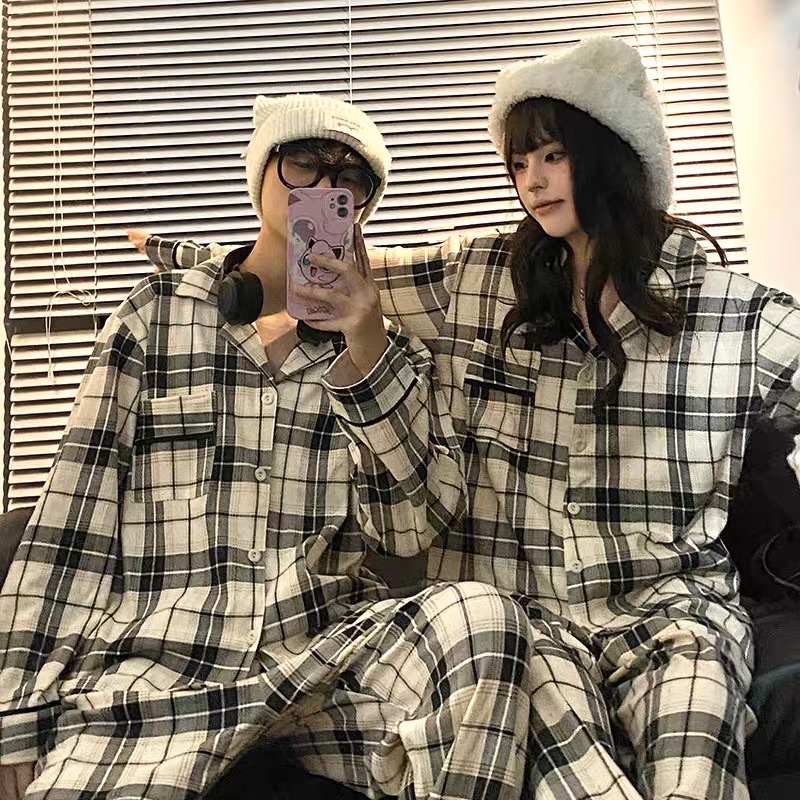 Đồ ngủ nam nữ caro chất lượng cotton loại 1