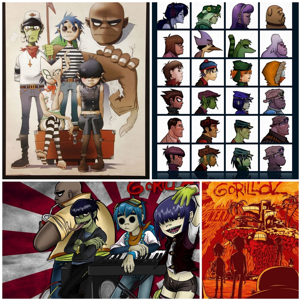 Poster Gorillaz cỡ A3 chất dày đẹp áp phích dán tường lồng khung trang trí nhà cửa quán cafe rock shop