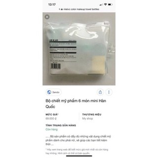 BỘ CHIẾT MỸ PHẨM 6 MÓN HÀN QUỐC