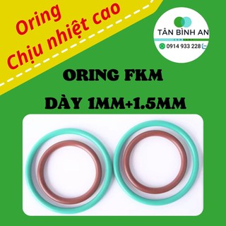 Oring FKM Dày 1mm và 1.5mm - Combo 10 cái - Sin, gioăng, ron cao su,viton chịu nhiệt cao