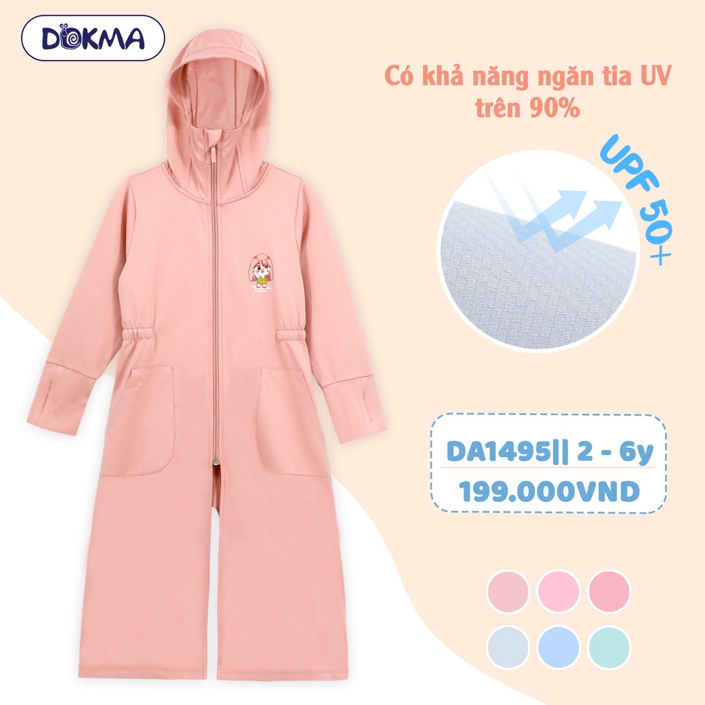 Áo chống nắng dáng dài toàn thân Dokma DA1495 2-6y