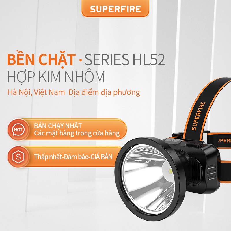 Đèn pin đeo đầu SUPERFIRE HL52 siêu sáng tiện lợi