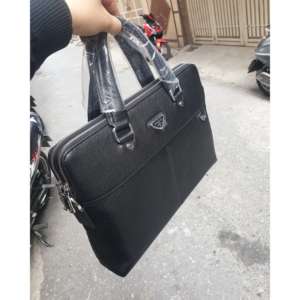 HÀNG NHẬP Túi xách da nam công sở cao cấp DA BÒ NGUYÊN MIẾNG ĐỰNG LAPTOP 15 INCH (Loại 1)