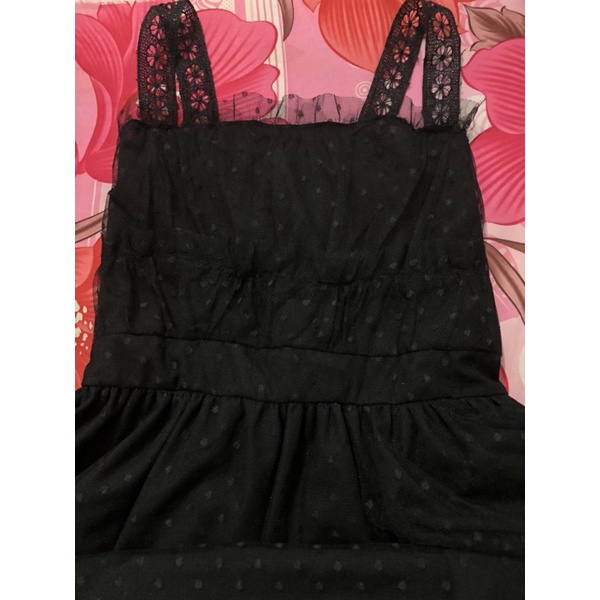 Đầm 2 dây công chúa phối voan sang chảnh