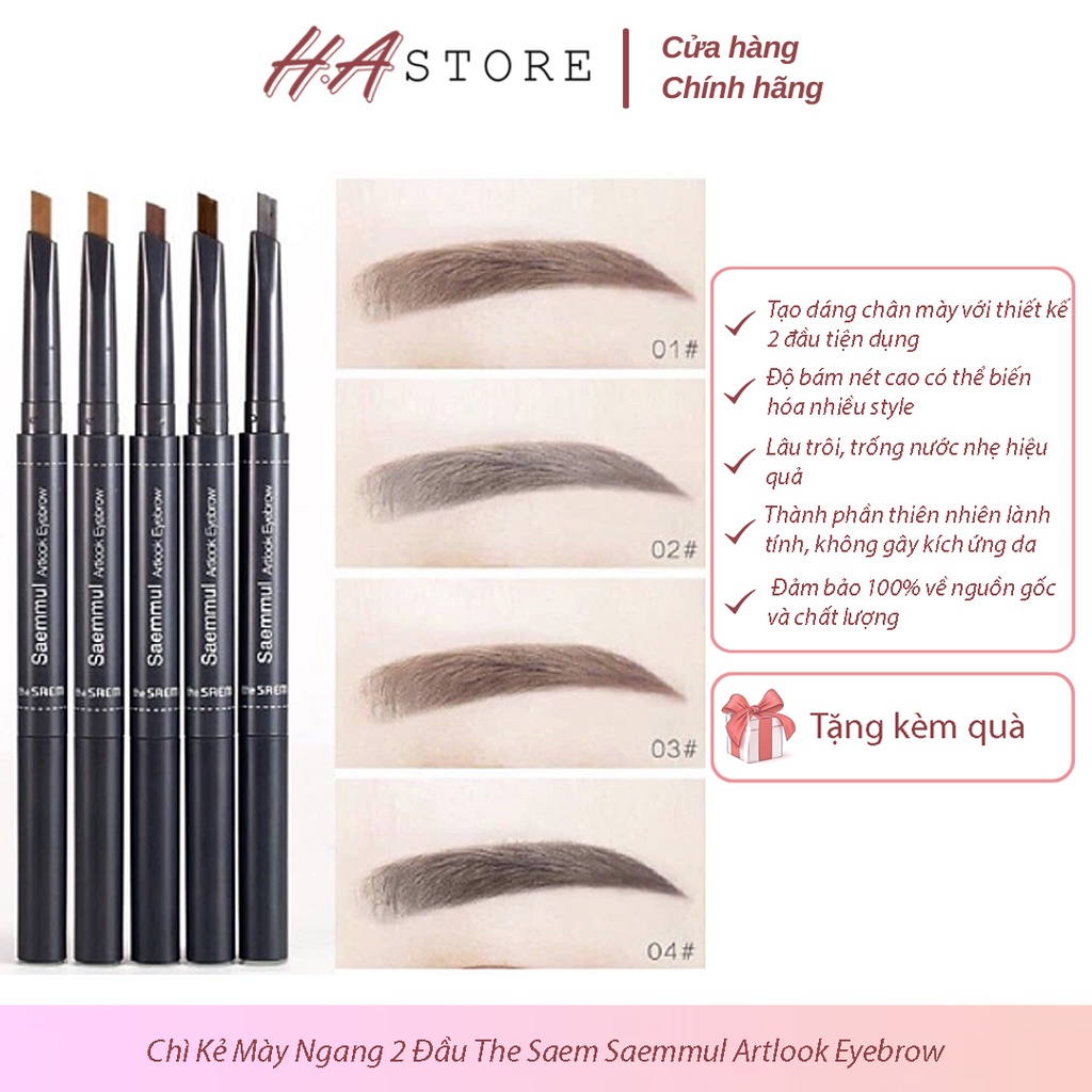 Chì Kẻ Mày Ngang 2 Đầu The Saem Saemmul Artlook Eyebrow