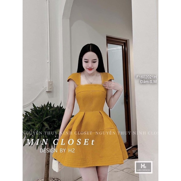 Đầm xòe xốp tay cánh tiên cổ vuông sang trọng VIENS STORE