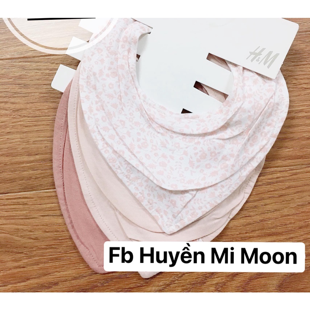 Set khăn yếm cổ cotton cho bé trai bé gái HM Auth chính hãng