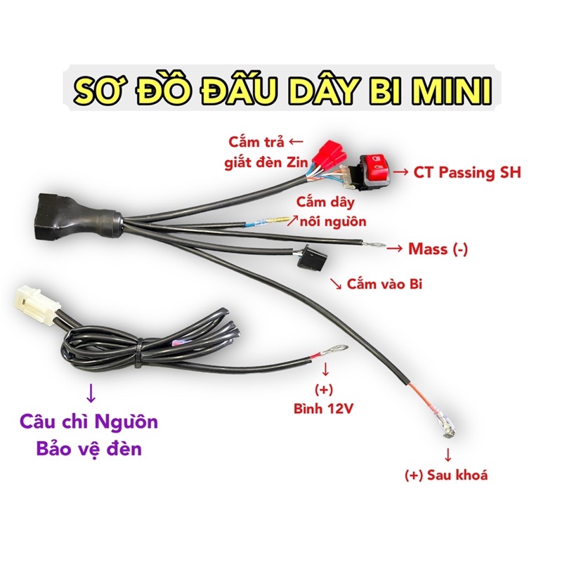 Mạch Passing Sh trợ sáng, bimini dùng nút SH cho Winner X, Winner, AirBlade, Vision, Wave, SH, Future