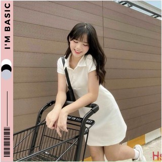 Váy Polo Nữ Trơn Dáng Suông Tay Ngắn I'm Basic Girly Chất Liệu Cotton Mềm Mại Thoáng Mát Phong Cách Ulzzang (VAYPL02)