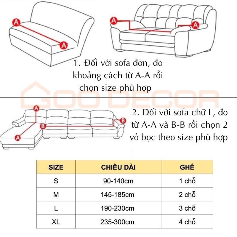 Bọc ghế sofa vải nhung gân, bọc sofa đơn, sofa chữ L dày dặn co giãn mềm mại - GOO Decor