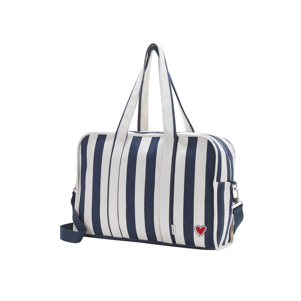 Túi du lịch xếp gọn/Woven Stripe Travel Bag - Hand Drawn Candy Stripe