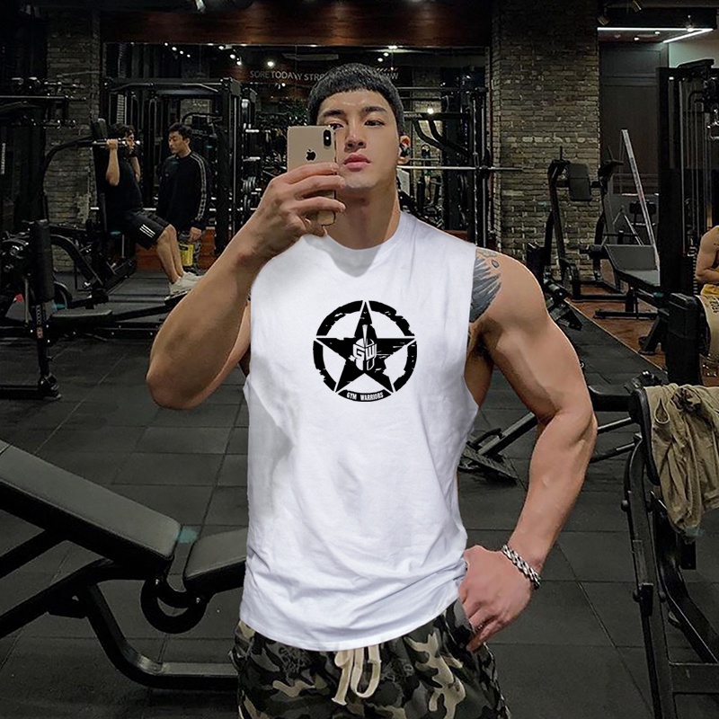 Áo ba lỗ nam, tanktop tập gym Hình 𝗡𝗚𝗢̂𝗜 𝗦𝗔𝗢  vải cotton thoáng mát hút mồ hôi nhiều màu