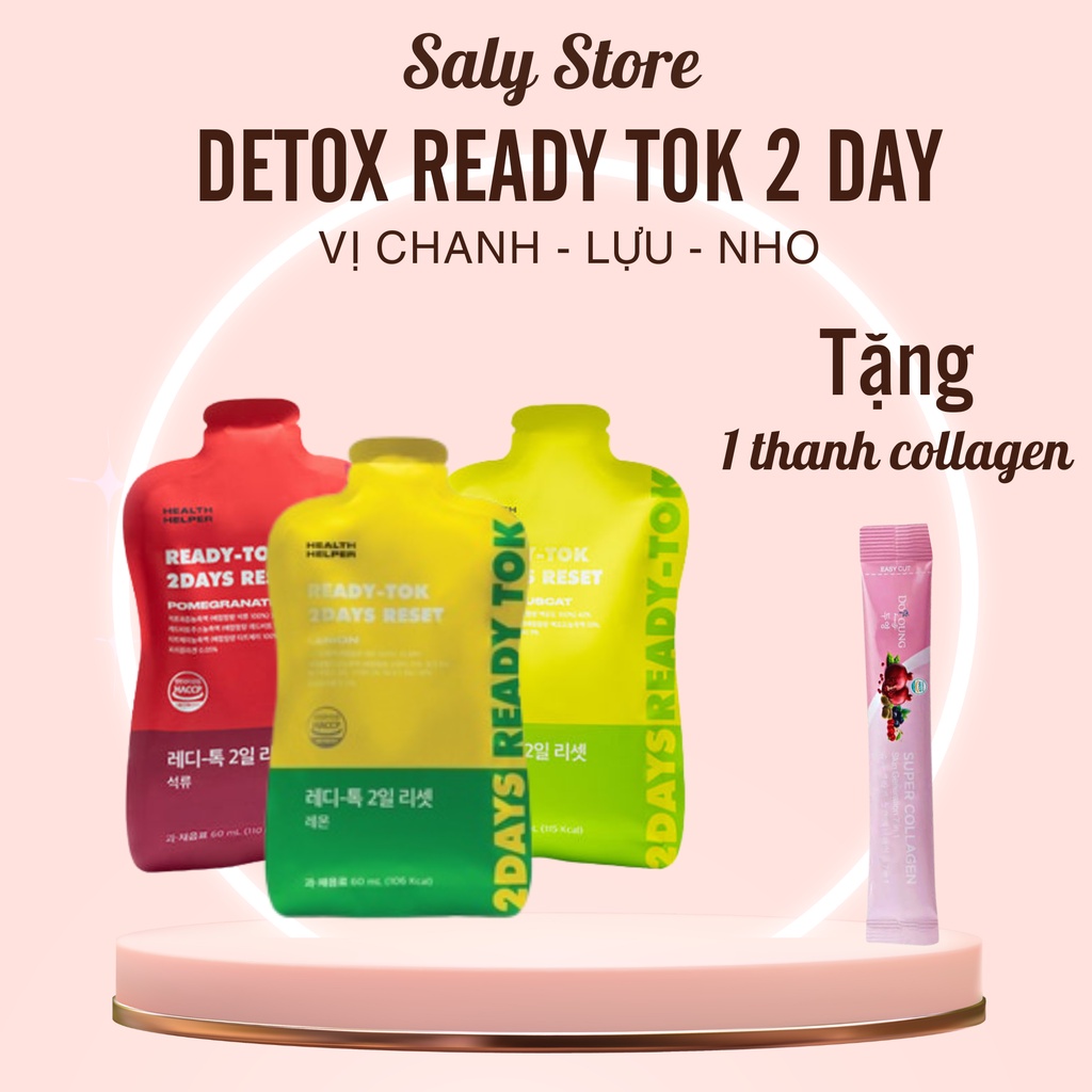 Detox thải độc giảm cân Ready Tok 2 Day Health Helper Hàn Quốc (hộp 10 gói)