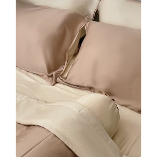 Bộ Chăn ga gối 5 món Tencel Sachi Bedding House Cao Cấp set 2 vỏ nằm ,1 ga giường bo chun,1 vỏ ôm,1 chăn chần bông.