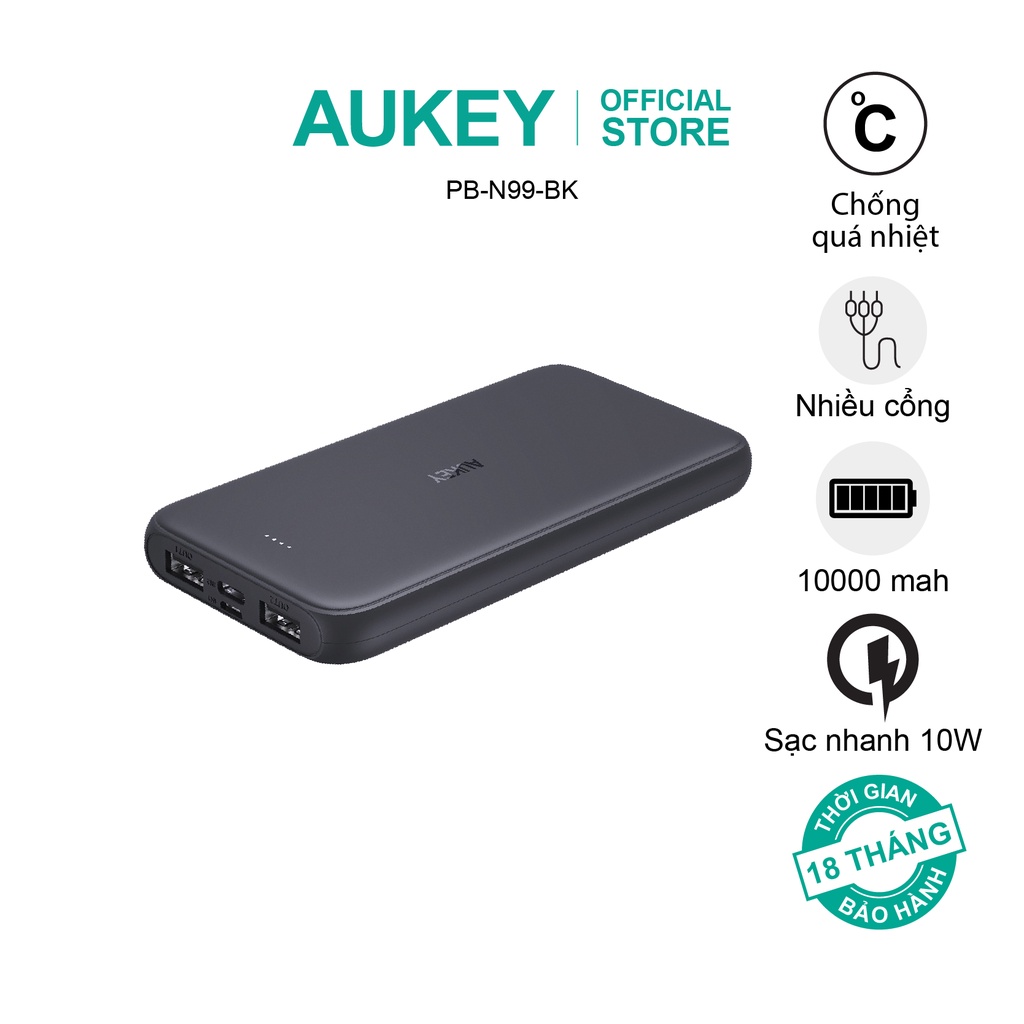 Pin sạc dự phòng Aukey Basix Slim PB-N99 10000mAh