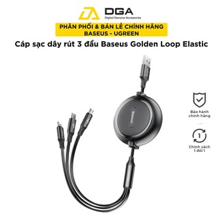 Cáp sạc dây rút 3 đầu Baseus Golden Loop Elastic 3 in 1