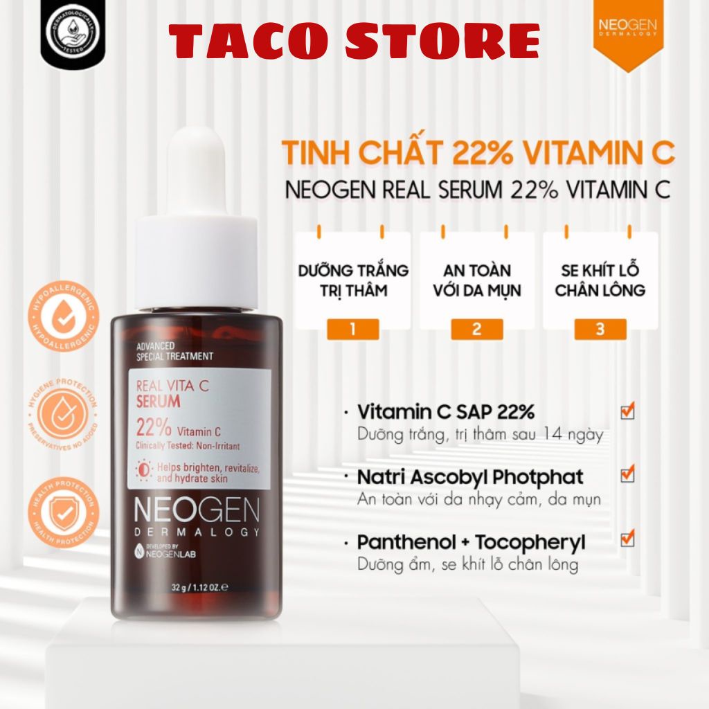 Tinh chất Vitamin C SAP Neogen Dermalogy Real Vita C Serum 32g - Dưỡng trắng, mờ thâm