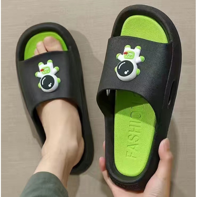 Dép ngang form rộng thời trang chống trơn trượt hình Husky cute nam nữ