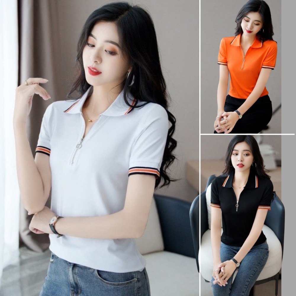 Áo Thun Nữ Phối Khóa Thời Trang Emey Luxury Mẫu Mới Nhất 2022