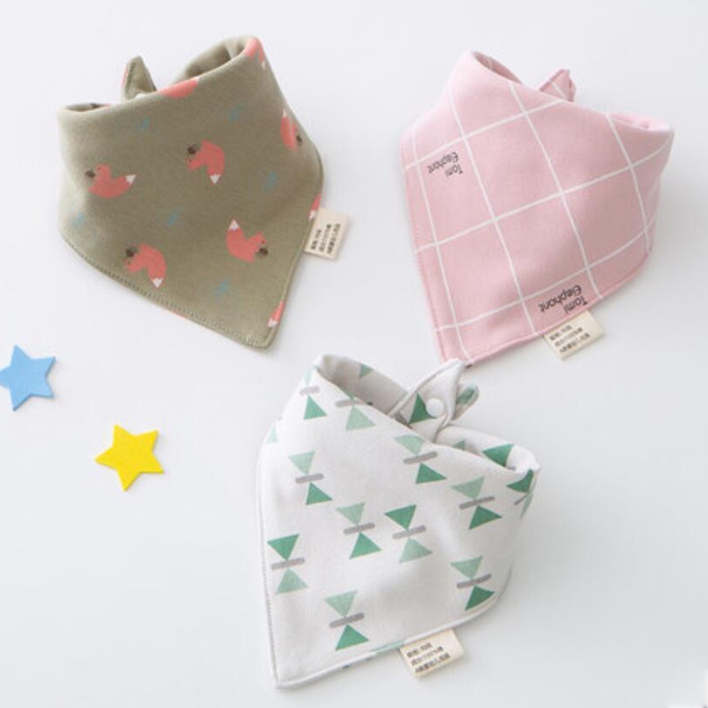 Set 3 Yếm Ăn Cotton Xinh Xắn Dành Cho Các Bé