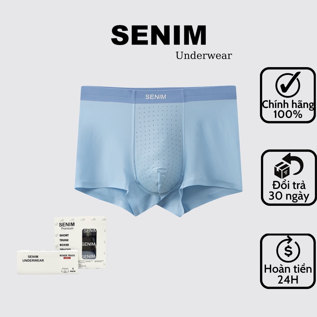 Quần sịp đùi nam chất thun lạnh cao cấp, combo 2 quần boxer nam chính hãng SENIM