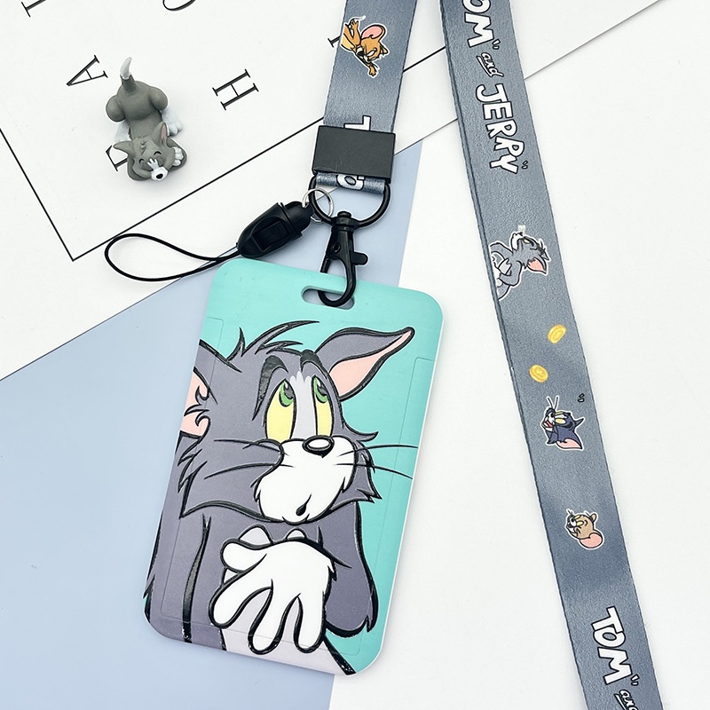 Dây đeo thẻ dọc dành cho học sinh, sinh viên, nhân viên họa tiết hoạt hình Tom and Jerry