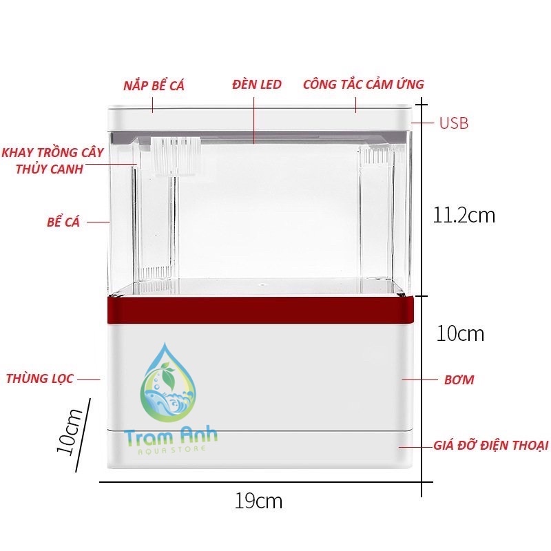 Bể cá mini để bàn đa năng nguyên bộ