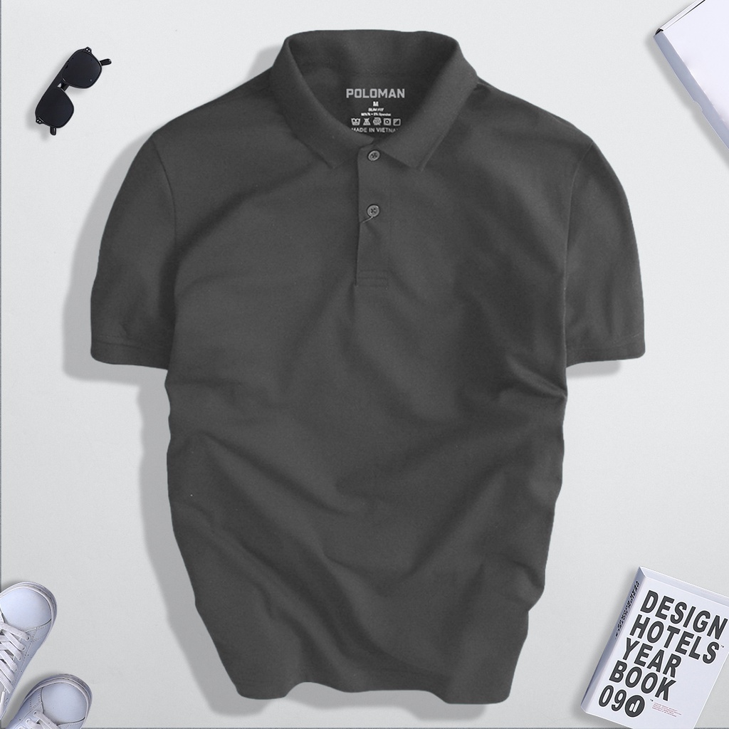 Áo Polo Nam Trơn Basic Cổ Bẻ vải Cá Sấu Cotton Cao Cấp Chuẩn Form Thấm Hút Thoáng Mát