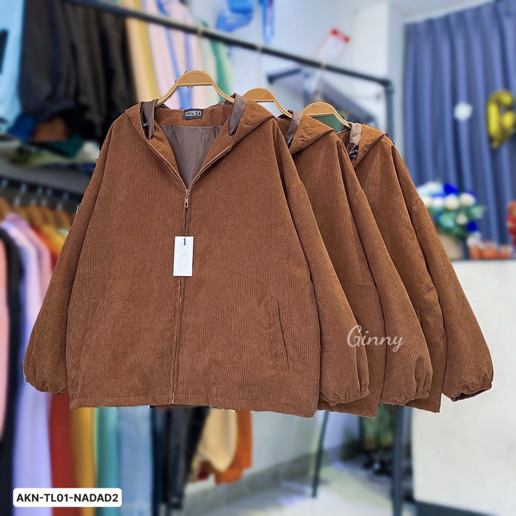 Áo Khoác Nhung Tăm ULZZANG 2 Lớp | Chống nắng tốt | Kèm Hình Thật | GINNY.VN