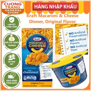 Nui phô mai kraft macaroni & cheese original usa 206g, cup 58g