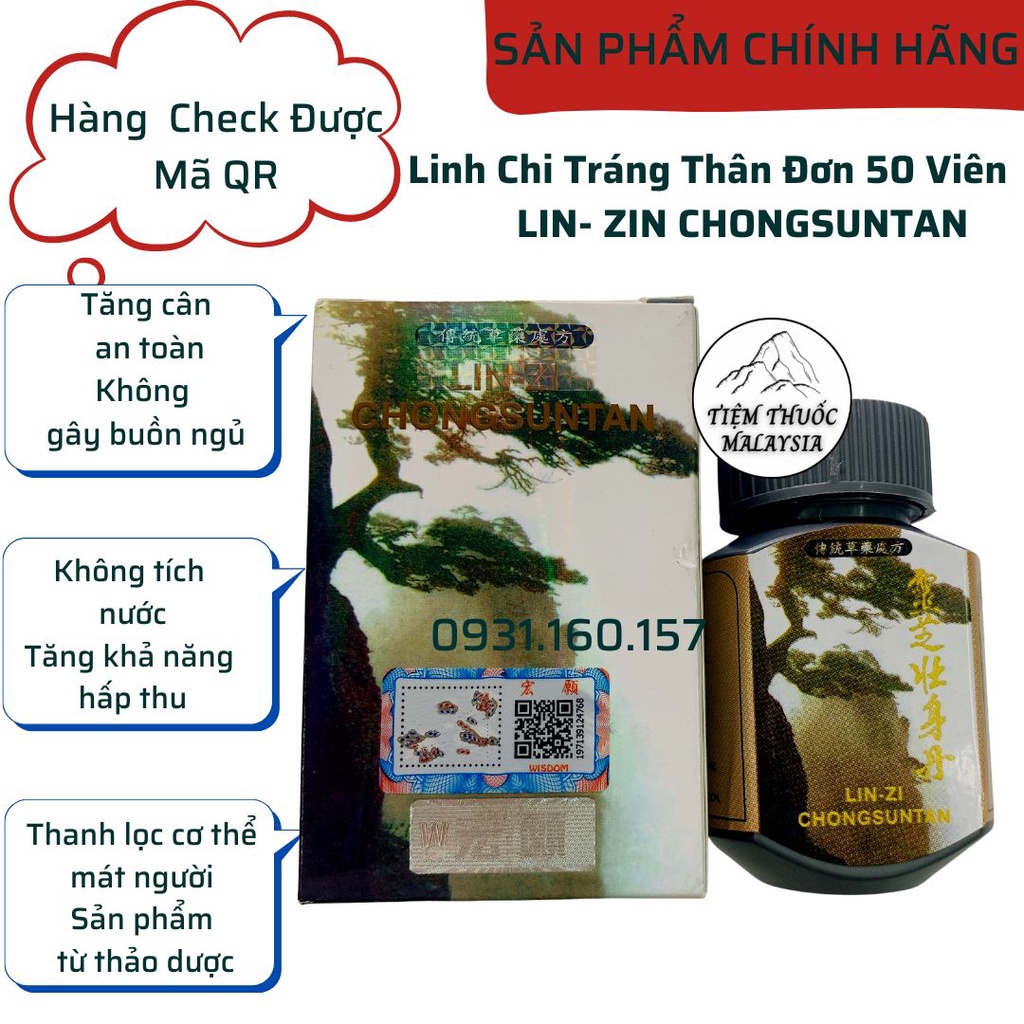 LIN- ZIN CHONGSUNTAN - Linh Chi Tráng Thân Đơn 50 Viên