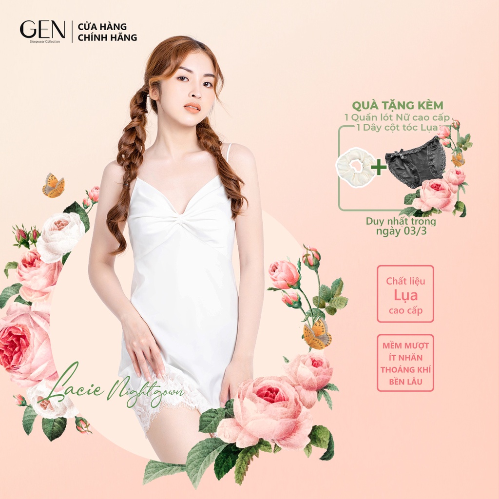 Váy ngủ phối ren GEN - Lacie Nightgown